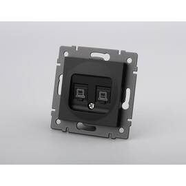 Механизм компьютерной розетки двойной Arlight SCT-MPC2-PL-BK-V (RJ-45, CAT6) 049853