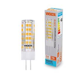 Светодиодная лампа WOLTA 7Вт 6500K G4 кукуруза матовая WSTD-JC-220V7W6KG4-C