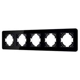Рамка на 5 постов стеклянная Arlight FRM-OMALI-GS-5-BK 049705