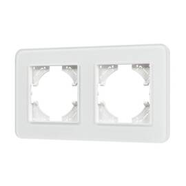 Рамка на 2 поста стеклянная Arlight FRM-OMALI-SFGS-2-WH 049708