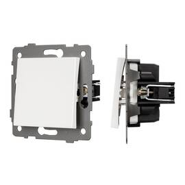 Механизм выключателя одноклавишный непроходной Arlight SWT-MK01-PL-WH-V (250V, 10A) 049867