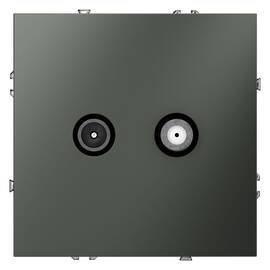 Розетка телевизионная встраиваемая VOLTUM S70 оконечная TV+SAT, (титан) VLS060406