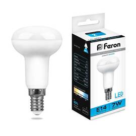 Лампа светодиодная Feron E14 7W 6400K Груша Матовая LB-450