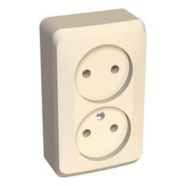 Розетка двойная 2К Systeme Electric Этюд 16A 250V кремовая PA16-005K