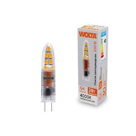 Светодиодная лампа WOLTA 3Вт 4000K G4 матовая WSTD-JC-220V3W4KG4-P