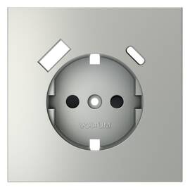 Накладка для розетки с заземлением и защитными шторками, с USB A+C Voltum S70 (сталь) VLS001005