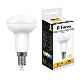 Лампа светодиодная Feron E14 7W 2700K Груша Матовая LB-450