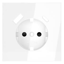 Накладка для розетки с заземлением и защитными шторками, с USB A+C Voltum S70 (белый глянцевый) VLS0