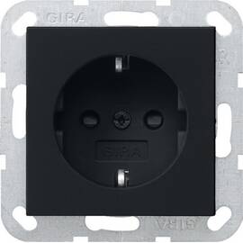 Розетка Schuko с защитными шторками 16A 250V~ 2P+T, цвет Антрацит