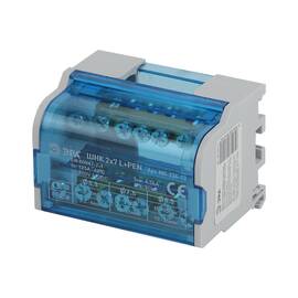 Шины на DIN-рейку в корпусе (кросс-модуль) ШНК 2х7 L+PEN NO-224-13