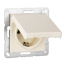 Jung EcoProfi Розетка с крышкой 2К+З 16А 250В~, беж. EP1420KL