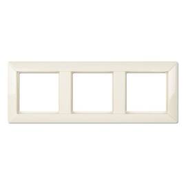 Jung Рамка 3-местная для вертикальной и горизонтальной установки. Серия- Eco Profi. Слоновая кость EP483