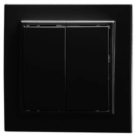 Выключатель двухклавишный Stekker Эрна черный PSW10-9004-03 39473