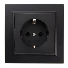 Розетка 2P+PE Stekker Эрна со шторками черный PST16-9010-03 39479
