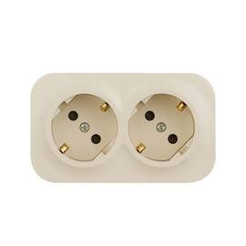 Розетка 2х2К+З Legrand Quteo 16A 250V со шторками слоновая кость 782267