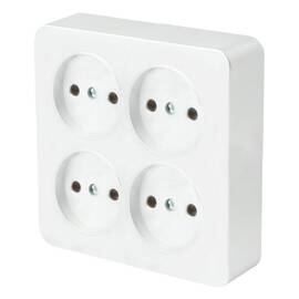 Розетка четырехместная 2P Stekker София белый MST10-14S-01 49309