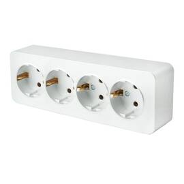 Розетка 4-местная 2P+PE Stekker София белый MST16-14-01 49308
