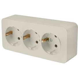 Розетка тройная 2P+PE Stekker София слоновая кость MST16-13-04 49501