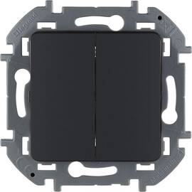 Выключатель двухклавишный - INSPIRIA - 10 AX - 250 В~ - антрацит