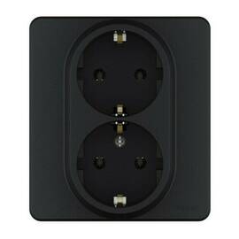 Розетка 2 x 2К+З - немецкий стандарт - 16 А - 250 В~ - INSPIRIA - антрацит