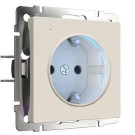 Розетка с заземлением Werkel с подсветкой айвори матовый W1171462 4690389191985