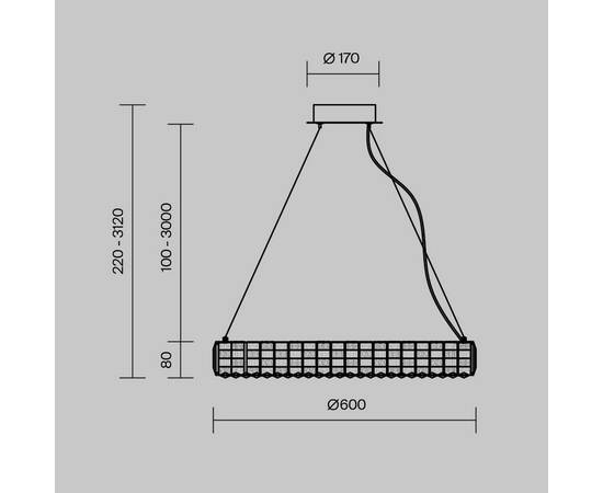 Подвесной светодиодный светильник Maytoni Castello MOD335PL-L30CH3K, изображение 2