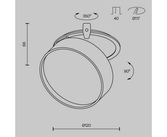 Встраиваемый светодиодный спот Maytoni Technical Onda DL024-18W3K-W, изображение 2