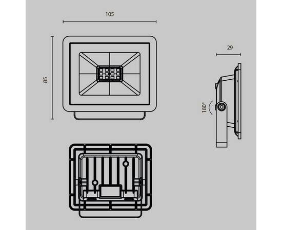 Прожектор светодиодный Maytoni Flood 10W 6500K FL001-L10B6K, изображение 2