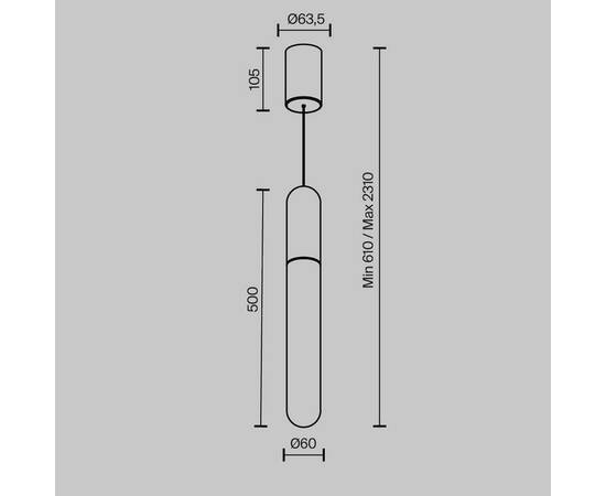 Подвесной светодиодный светильник Maytoni Technical Mist P101PL-L500-12W3K-B, изображение 2