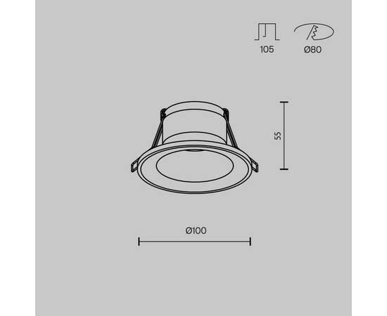 Встраиваемый светильник Maytoni Technical Spark DL094-GU10-W, изображение 2