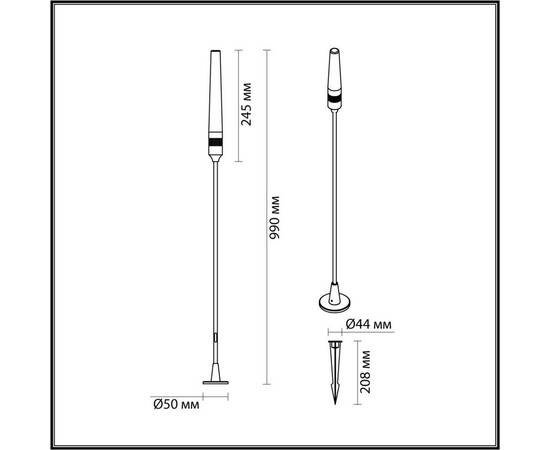 Уличный светодиодный светильник Odeon Light Nature Canna 7020/4GA, изображение 2