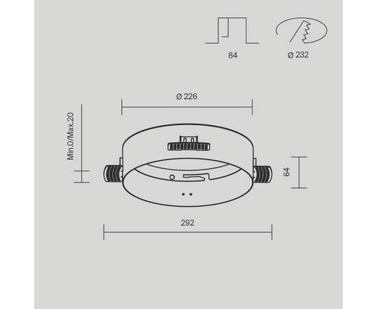 Основание для встраиваемого светильника Maytoni DLA032-TRS36-W, изображение 2