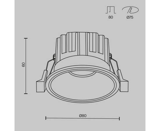 Встраиваемый светодиодный светильник Maytoni Technical Round DL058-12W-DTW-W, изображение 2