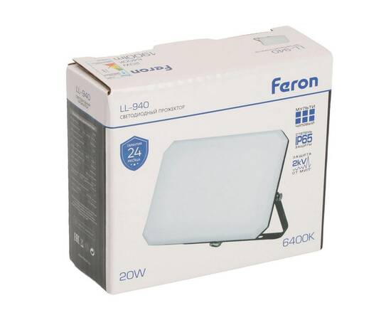 Светодиодный прожектор Feron LL-940 20W 6400K 51043, изображение 2