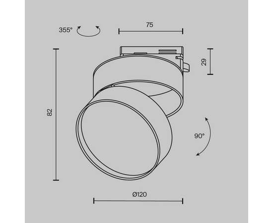 Трековый светодиодный светильник Maytoni Technical Unity Onda TR007-1-18W3K-B-1, изображение 2