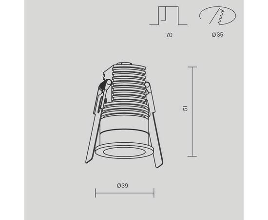 Встраиваемый светодиодный светильник Maytoni Technical Mini DL059-7W3K-B, изображение 2