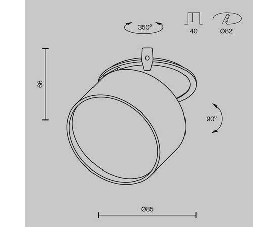 Встраиваемый светодиодный спот Maytoni Technical Onda DL024-12W3K-BMG, изображение 2