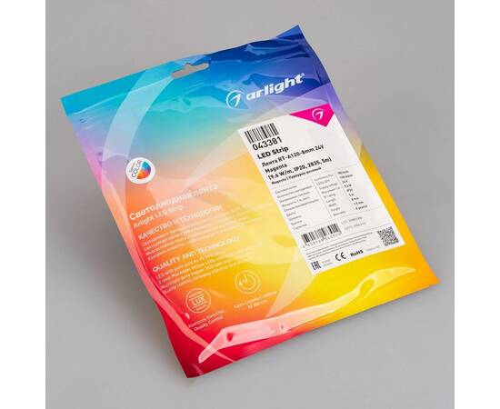 Светодиодная лента Arlight 6W/m 120Led/m 2835SMD пурпурно-розовый 5M RT-A120-8mm 24V Magenta 043381, изображение 2