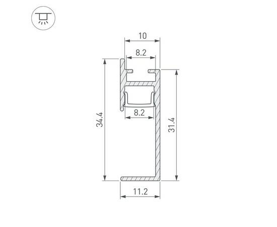 Профиль встраиваемый Arlight Plintus-H35-F-2000 Black 043599, изображение 2