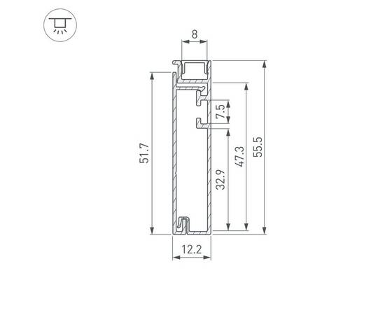 Профиль Arlight Plintus-H55-2000 Black 045442, изображение 2