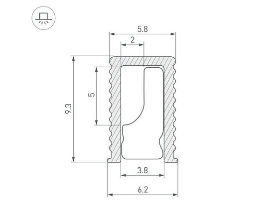 Профиль встраиваемый Arlight SL-Mini-6-H9-2000 Anod Black 044082, изображение 2