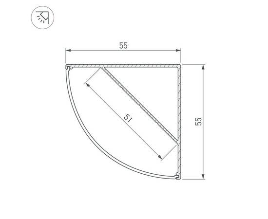 Профиль Arlight Kant-H55-2000 Anod 044578, изображение 2