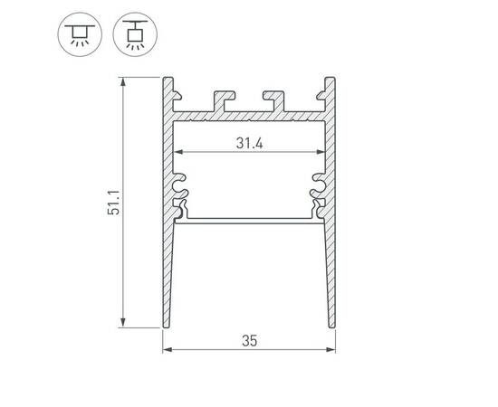 Профиль Arlight SL-Comfort-3551-2000 Black 046317, изображение 2