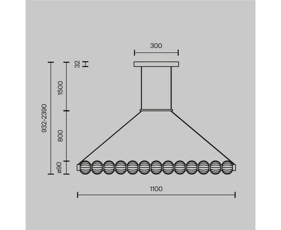Подвесной светодиодный светильник Maytoni Amulet MOD555PL-L18G3K, изображение 2