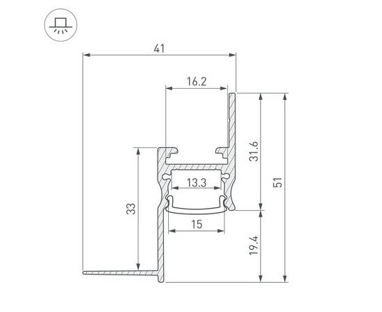 Профиль встраиваемый Arlight Arh-Сeil-S14-Shadow-3000 White 045554, изображение 2