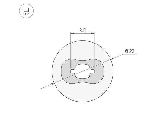Профиль Arlight WPH-Flex-D22-360Deg-S8-5M White 045847, изображение 2