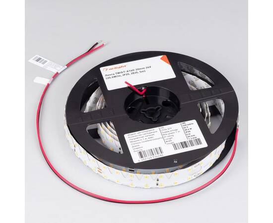 Светодиодная лента Arlight 20,6W/m 140Led/m 2835SMD холодный белый 5M TWIST-A140-20mm 24V White6000 033871(1), изображение 2