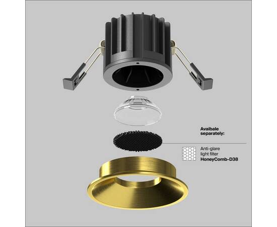 Встраиваемый светодиодный светильник Maytoni Round DL058-12W4K-BS, изображение 3