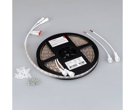 Светодиодная влагозащищенная лента Arlight Бегущий огонь 12W/m 60Led/m 5060SMD разноцветный 5M SPI-P-B60-12mm 5V RGB-PX1-BPT 041167, изображение 2