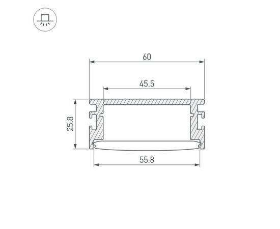 Профиль встраиваемый Arlight Floor60-H26-3000 Anod 046413, изображение 2
